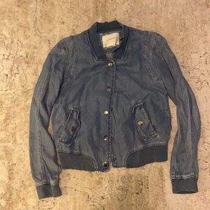 Anthropologie Jean Bomber Jacket xs